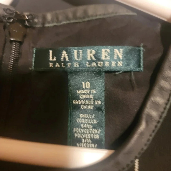 Lauren Ralph Lauren Womens Size 10 Black & White Dress Squares Pattern - Picture 4 of 5